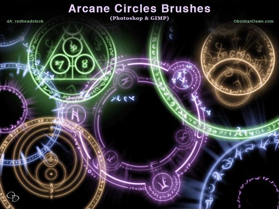 Arcane Circles-Symbols Photoshop and GIMP Brushes