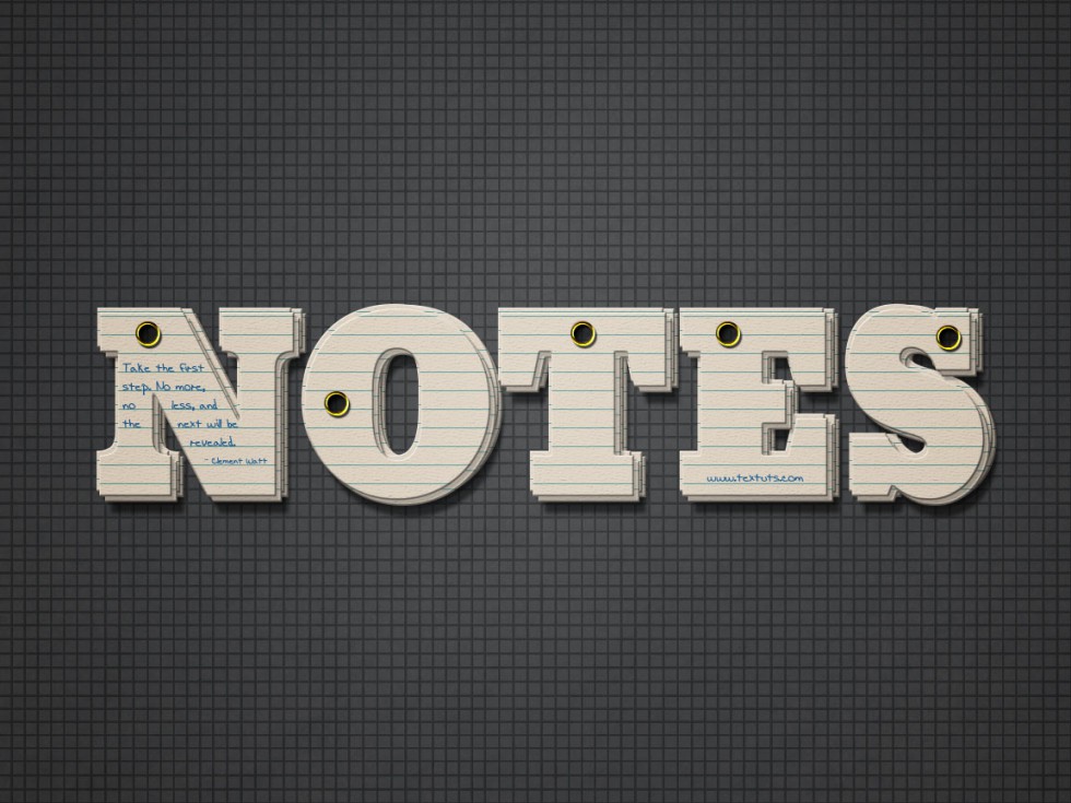 Note Cards Text Effect
