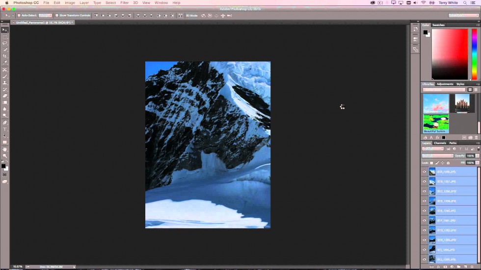Photoshop CC 2015 - Merge Panorama with Content Aware Fill