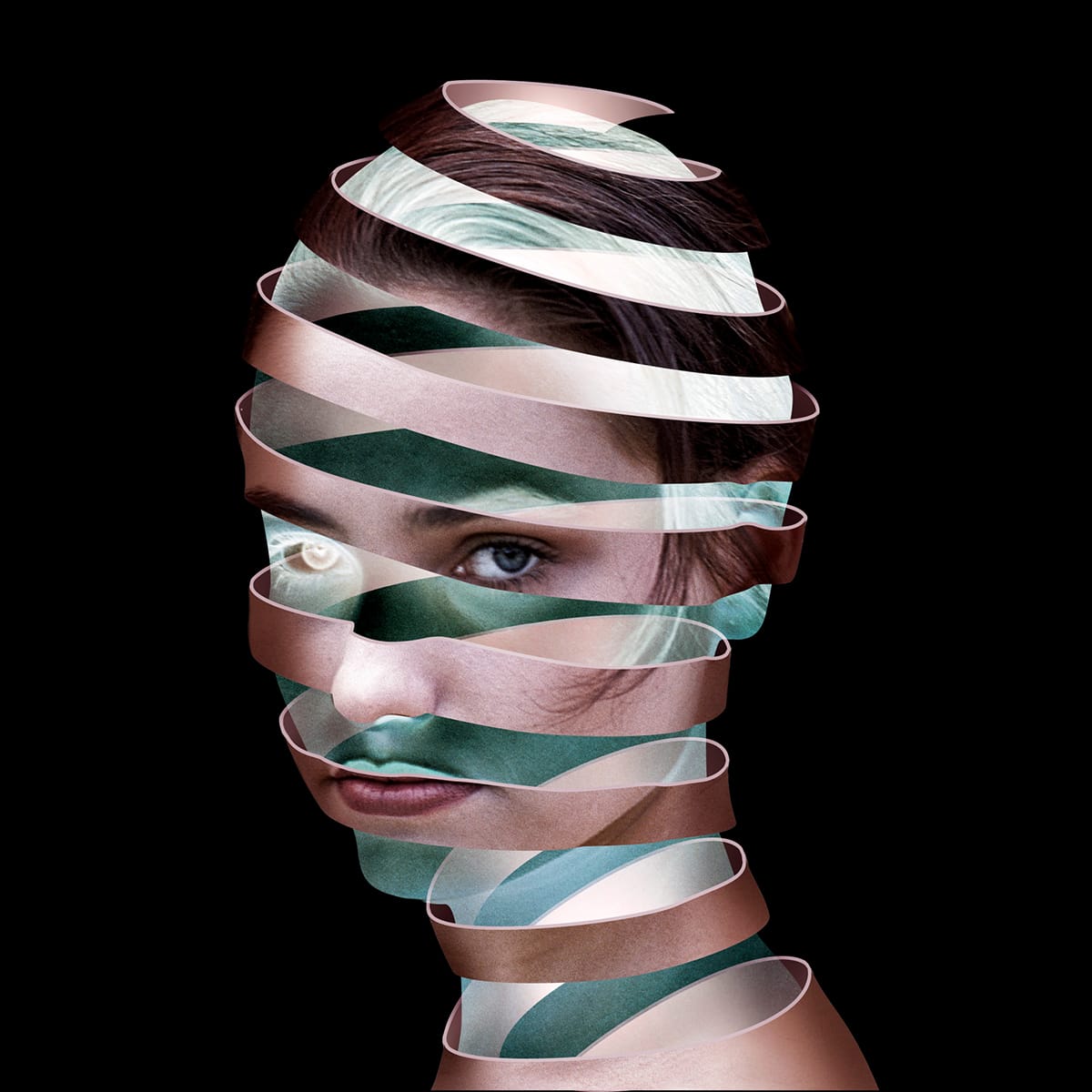 Create a surreal Escher style ribbon face effect in Photoshop