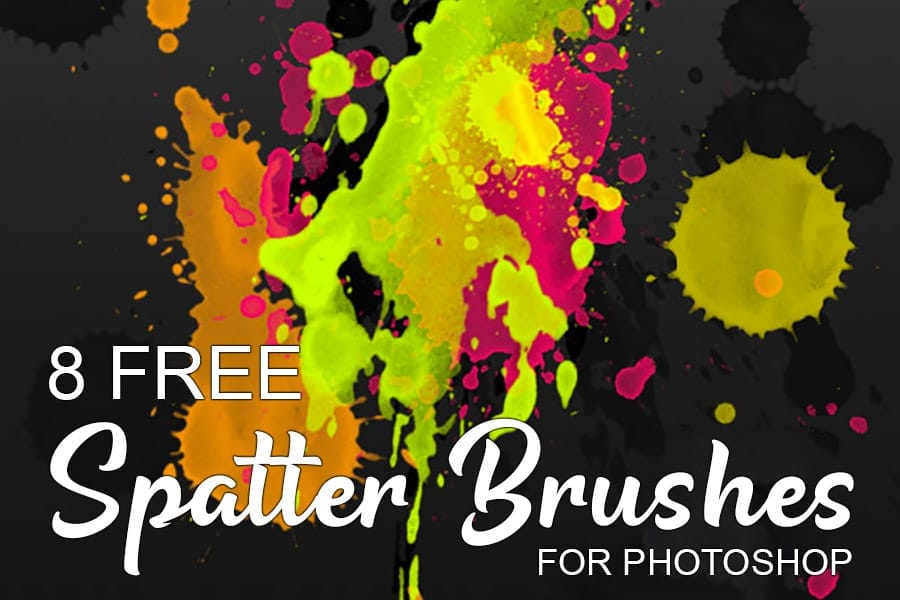 8 Free Spatter Brushes for Photoshop