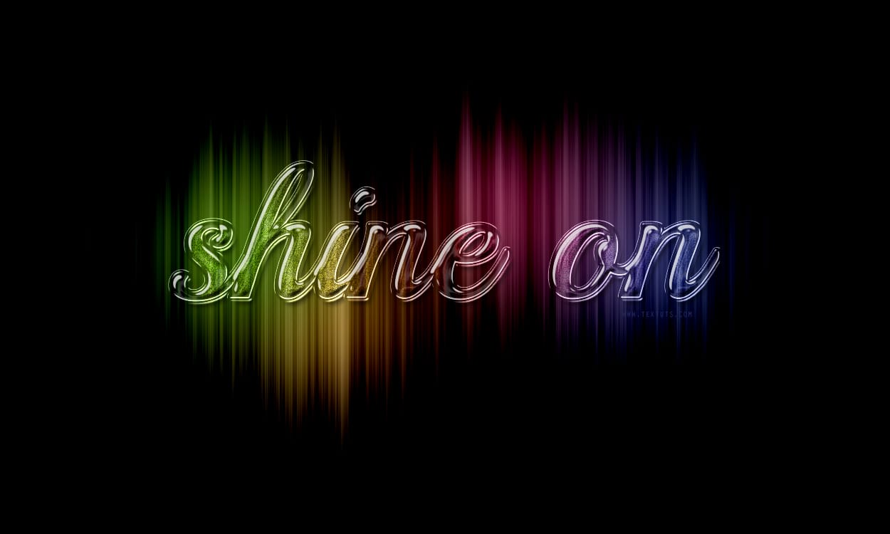 Colorful Sparkling Glass Text Effect