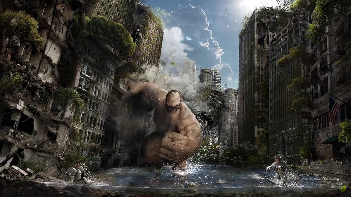 Apocalyptic Wallpaper Speed Art of a Destructive Monster in Photoshop