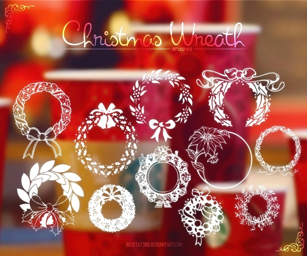 Christmas Wreath Photoshop Brushes