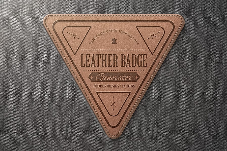 Beautiful Leather Badge Generator Premium Photoshop Actions