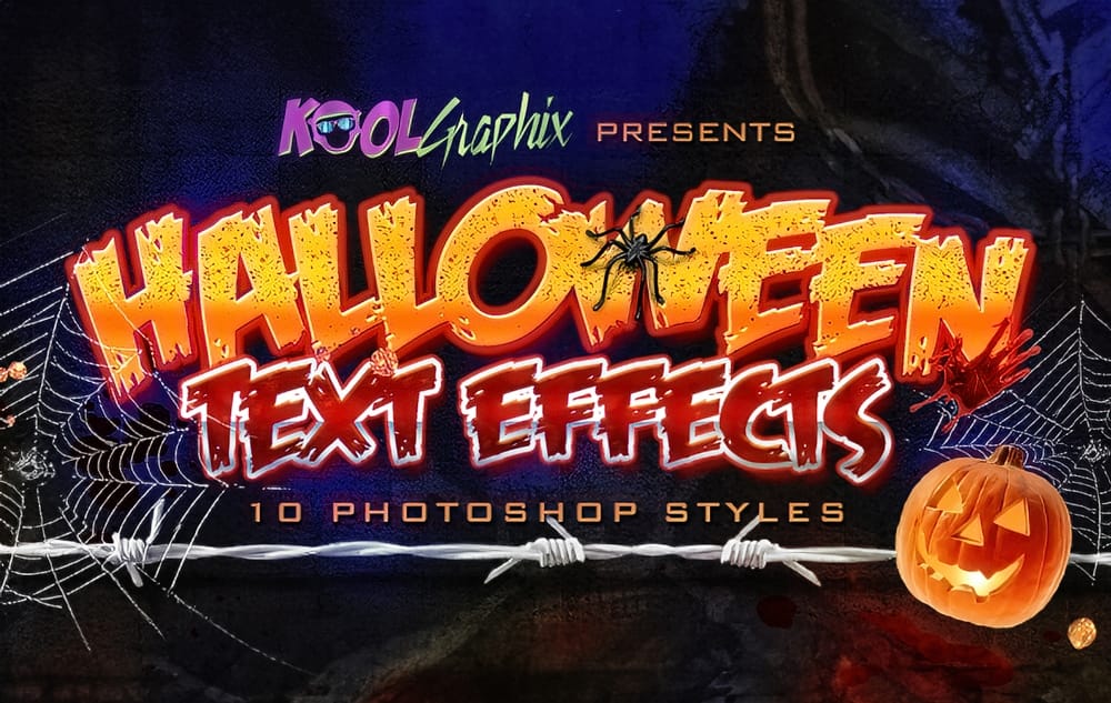 Download 10 Creepy Halloween Premium Photoshop Text Styles