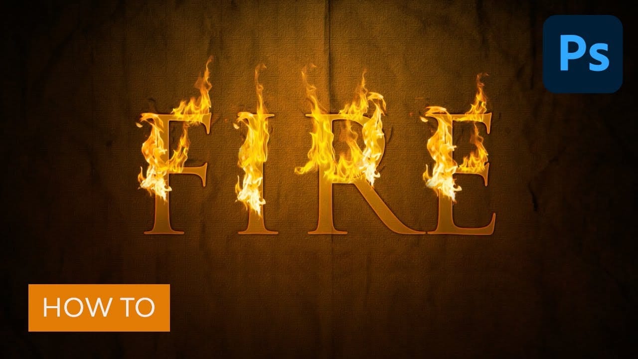 Dramatic text on fire effect