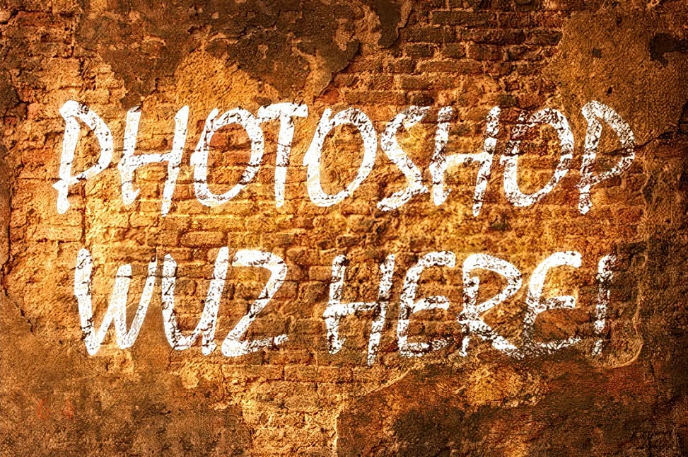 Create a text painted on a grungy brick wall using advanced blending