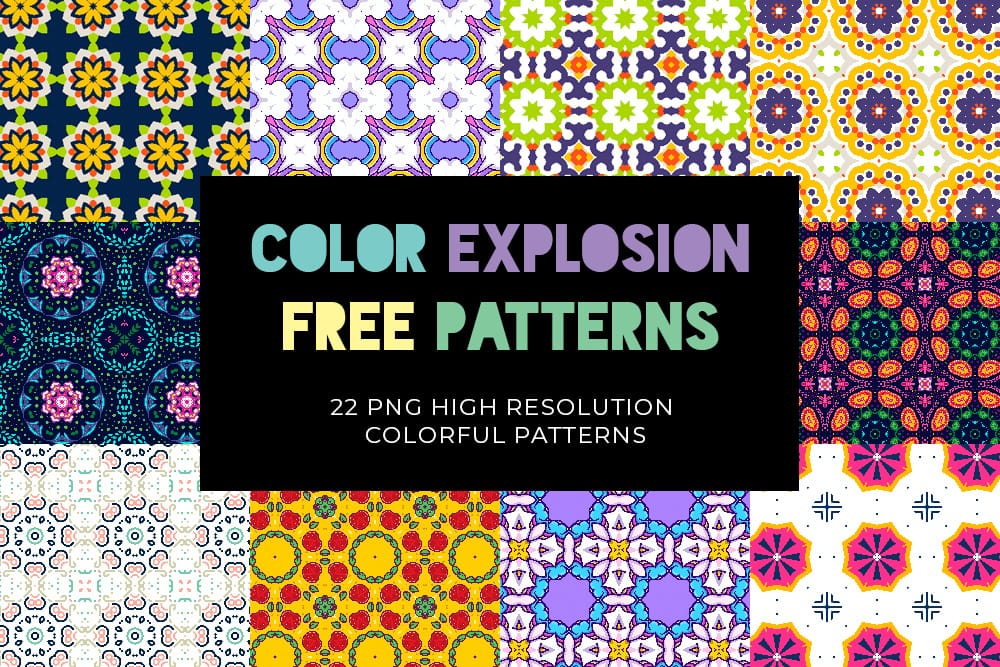 Color Explosion: 22 Free Colorful  High Resolution Patterns