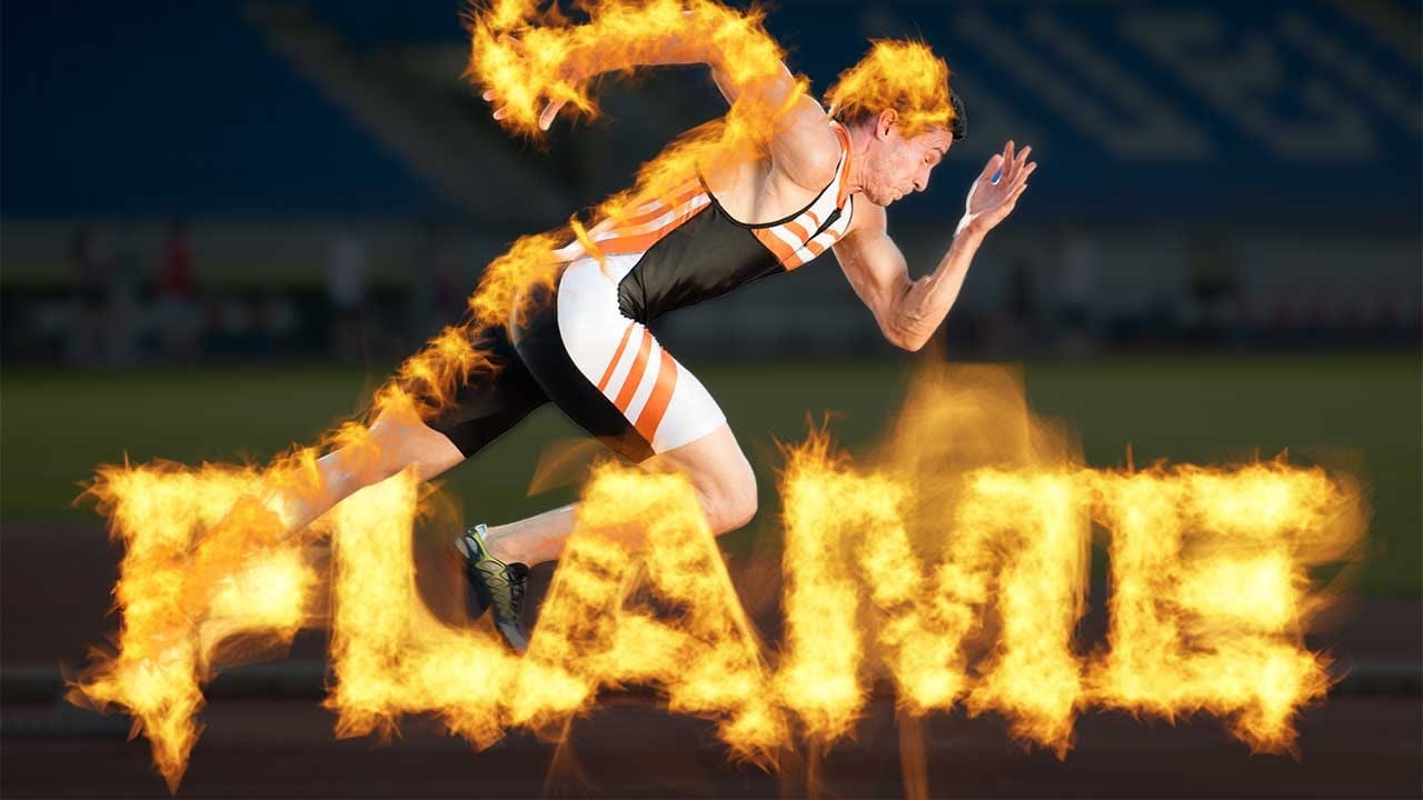 Flaming text and runners using Photoshop’s Flame Filter