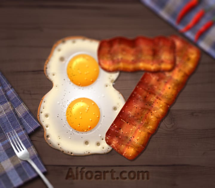 Create Bacon and Eggs Text Effect