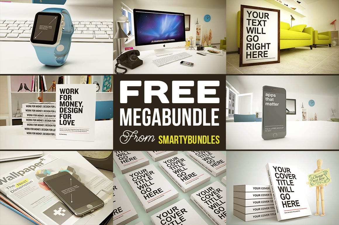 Download an amazing megabundle of graphics and mockups files for free