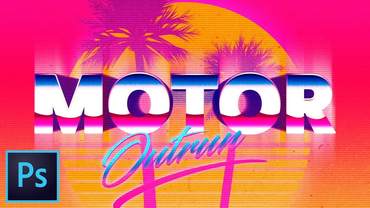 Create an Outrun-style retro text effect in Photoshop