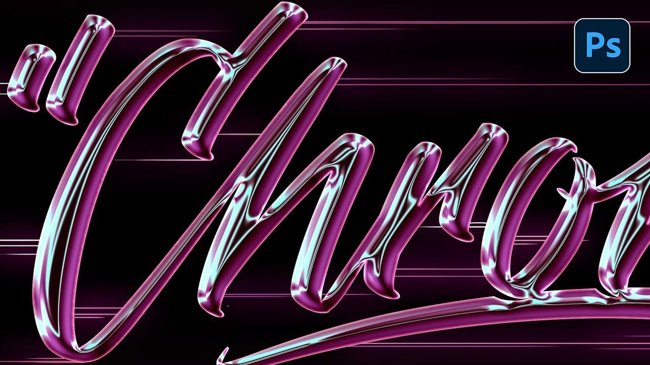 Electric chrome text effect Photoshop Tutorial