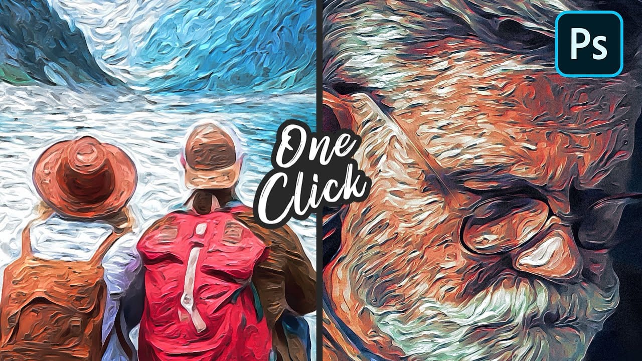 One-click Van Gogh Digital Painting in Photoshop