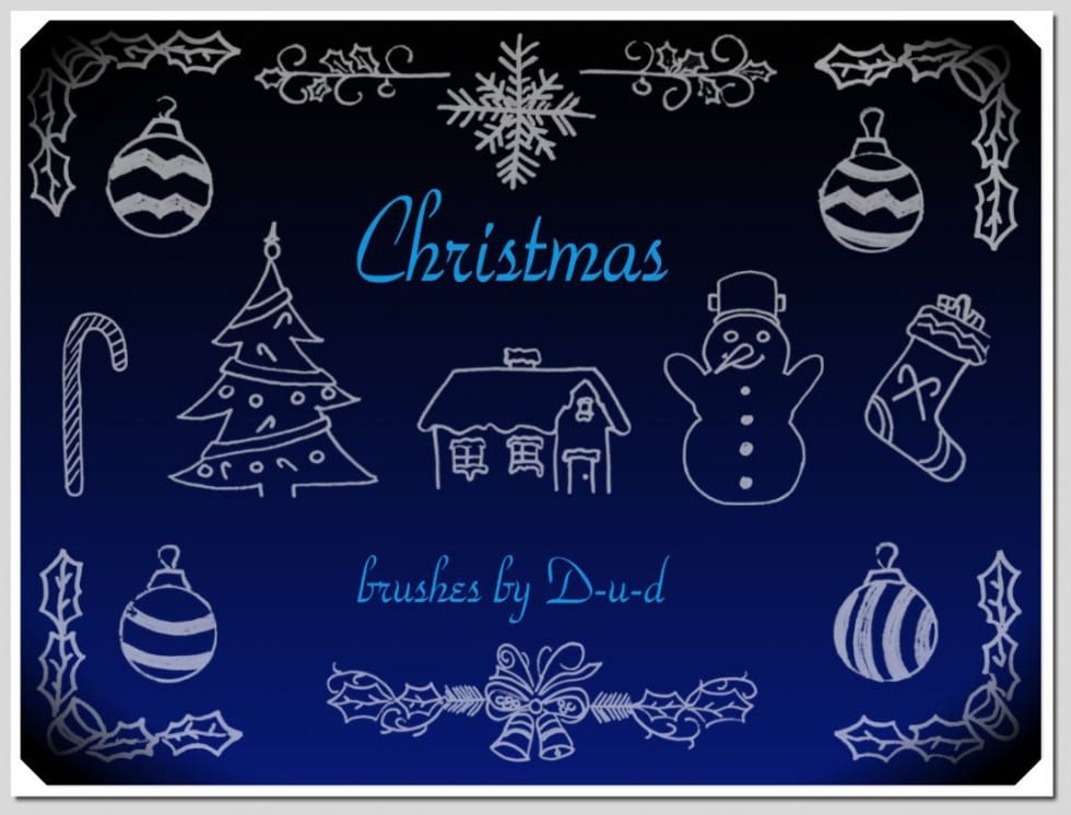 Sketch Christmas Photoshop Brushes 