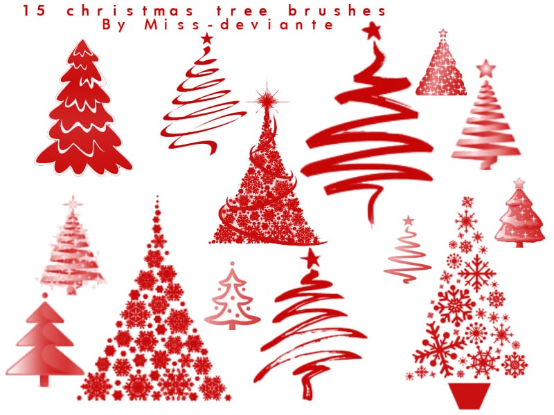 Simple Christmas Tree Brushes 