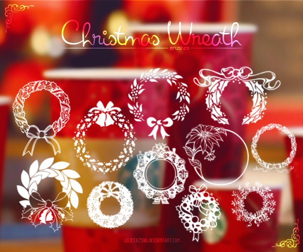 Christmas Wreath Photoshop Brushes 