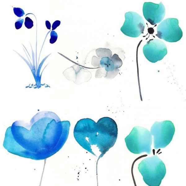 Download beautiful watercolor flowers Photoshop brushes