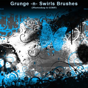 Grunge and Swirls Photoshop Brushes 