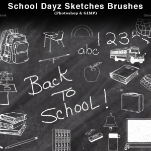 School Dayz Sketches Photoshop Brushes 