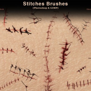 Stitches and Sutures Photoshop Brushes 