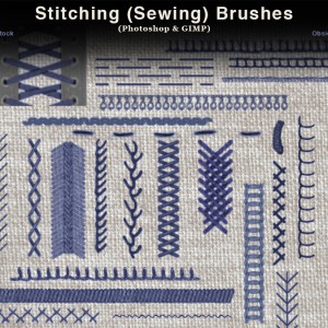 Stitching and Sewing Photoshop Brushes 
