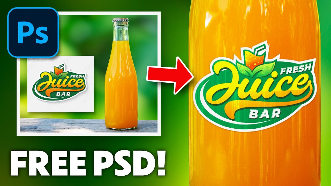 Coloque um logotipo em uma garrafa no Photoshop [FREE PSD] – Roteiro do Photoshop